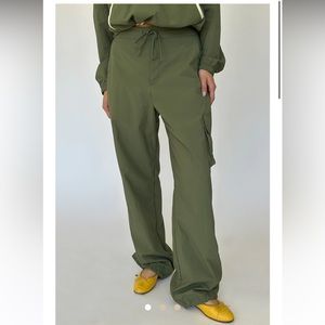Donni Nylon Cargo Pants. Rosemary. Size Medium.